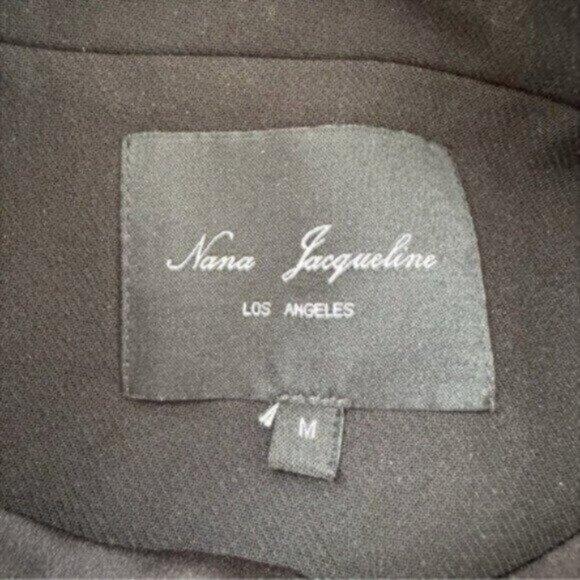 NWOT Nana Jacqueline Elora Blazer Black Gathered Satin Mini Dress Size M - Picture 11 of 13